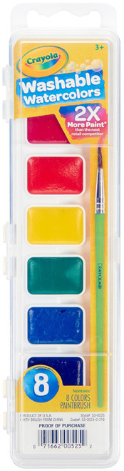 Crayola Washable Watercolors-8 Colors 53-0525 - 071662005252