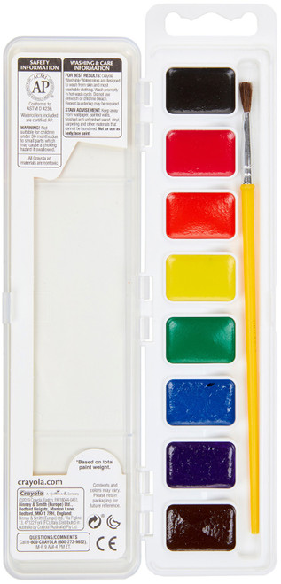 Crayola Washable Watercolors-8 Colors - 53-0525