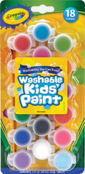 Crayola Washable Kid's Paint Pots-18 Colors - 54-0125 - 071662003142