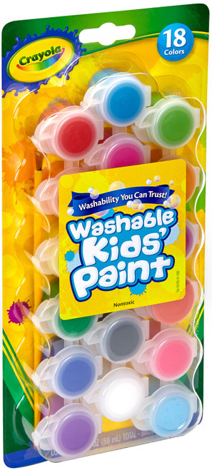 Crayola Washable Kid's Paint Pots-18 Colors - 54-0125