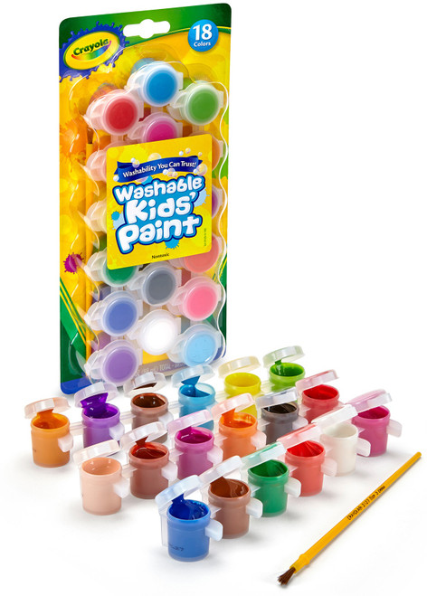 Crayola Washable Kid's Paint Pots-18 Colors - 54-0125