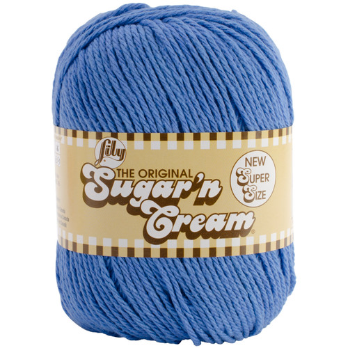 Lily Sugar'n Cream Yarn - Solids Super Size-Blueberry - 102018-18725 - 057355370562