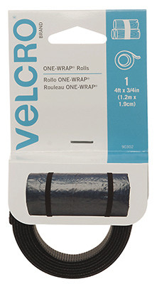 VELCRO(R) Brand ONE-WRAP(R) Roll .75X4'-Black - 90302 - 075967903022