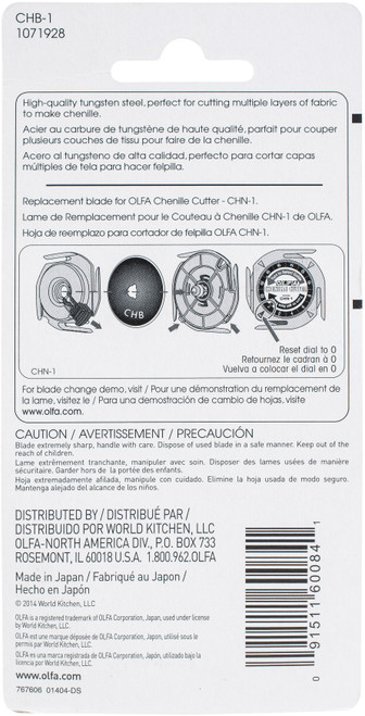 OLFA Chenille Cutter Blade Refill-1/Pkg CHB601