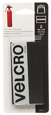 VELCRO(R) Brand Industrial Strength Tape 4"X2" 2/Pkg-Black - 90199 - 075967901998