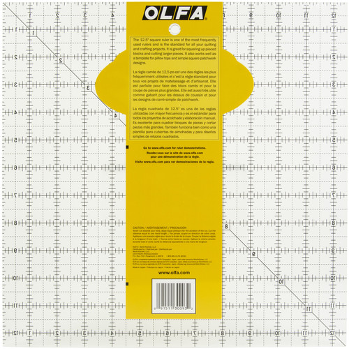 OLFA Frosted Advantage Non-Slip Ruler "The Standard"-12-1/2"X12-1/2" -QR12S