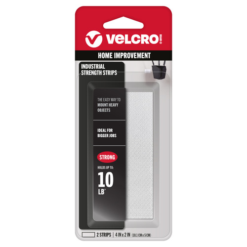 VELCRO(R) Brand Industrial Strength Tape 4"X2" 2/Pkg-White - 90200 - 075967902001
