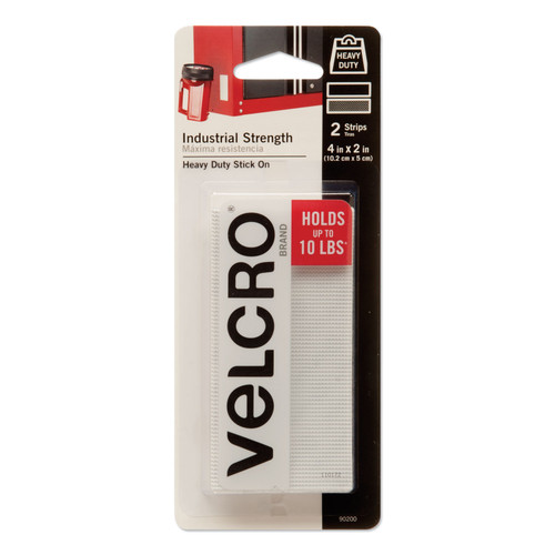 VELCRO(R) Brand Industrial Strength Tape 4"X2" 2/Pkg-White -90200 - 075967902001