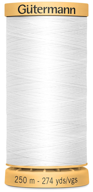Gutermann Natural Cotton Thread 273yd-White - 251C-1006 - 077780014381