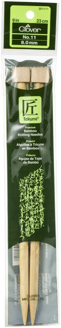 Takumi Bamboo Single Point Knitting Needles 9"-Size 11/8mm - 3011-11 - 051221204159 Takumi Bamboo Single Point Knitting Needles 9"-Size 11/8mm - 3011-11 - 051221204159
