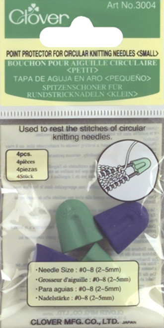 Clover Point Protectors For Circular Knitting Needles-Sizes 0 To 8 4/Pkg 3004 - 051221354472