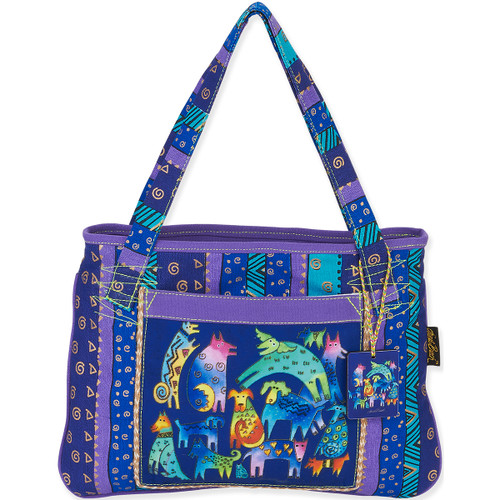 Laurel Burch Medium Tote 15"X11"-Mythical Dogs LB5391 - 651462122474