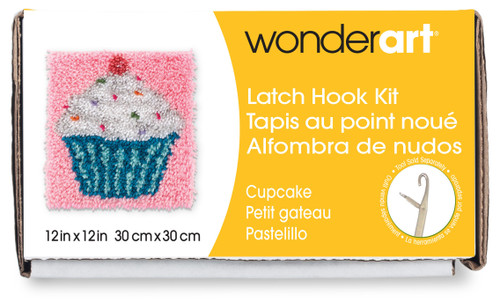 Wonderart Latch Hook Kit 12"X12"-Cupcake 426109 - 057355367845