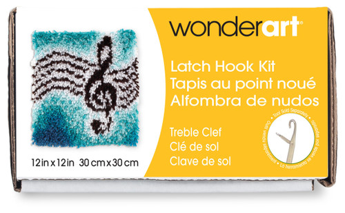 Wonderart Latch Hook Kit 12"X12"-Treble Clef - 426114 - 057355367890 Wonderart Latch Hook Kit 12"X12"-Treble Clef - 426114 - 057355367890