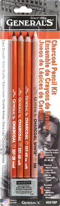 General Pencil Charcoal Pencil Kit 5/Pkg557BP - 044974557009