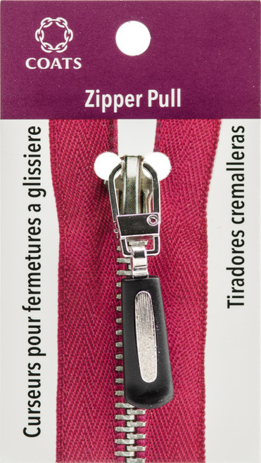 Coats Zipper Pull-Black Rubber & Silver F11-402SI - 073650014499