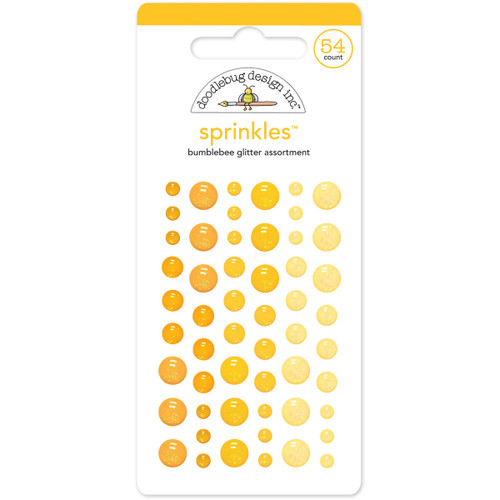 Doodlebug Sprinkles Adhesive Glitter Enamel Dots 54/Pkg-Bumblebee MONOSG-4537
