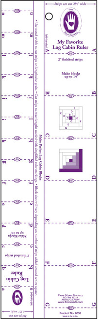 Marti Michell Log Cabin Ruler-1" To 2" Strips 8038M