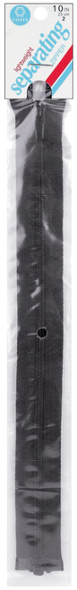 Coats Lightweight Separating Zipper 10"-Black - F49 10-2 - 073650908125