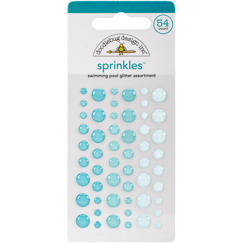 Doodlebug Sprinkles Adhesive Glitter Enamel Dots 54/Pkg-Swimming Pool MONOSG-4539 - 842715045392
