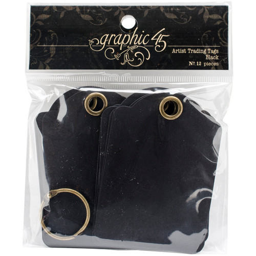 Graphic 45 Staples Artist Trading Tag Album 3.5"X2.5"-Black - G4500980 - 818695013836