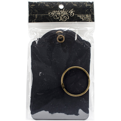 Graphic 45 Staples Regular Tag Album 5.75"X3.875"-Black - G4500981 - 818695013843