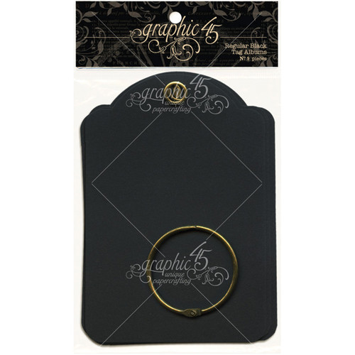Graphic 45 Staples Regular Tag Album 5.75"X3.875"-Black - G4500981
