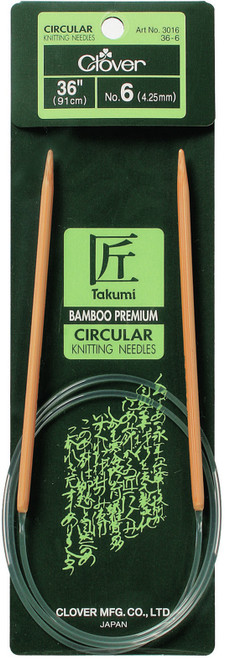 Takumi Bamboo Circular Knitting Needles 36"-Size 6/4mm - 1636-6 - 051221253362