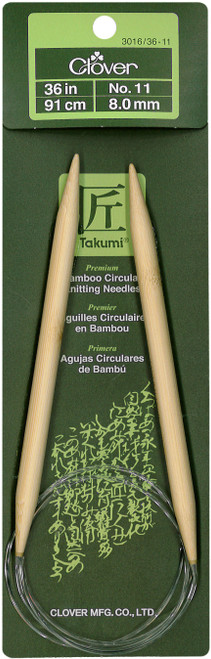 Takumi Bamboo Circular Knitting Needles 36"-Size 11/8mm - 1636-11 - 051221253423
