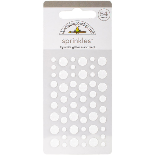 Doodlebug Sprinkles Adhesive Glitter Enamel Dots 54/Pkg-Lily White - MONOSG-4542 - 842715045422 Doodlebug Sprinkles Adhesive Glitter Enamel Dots 54/Pkg-Lily White - MONOSG-4542 - 842715045422