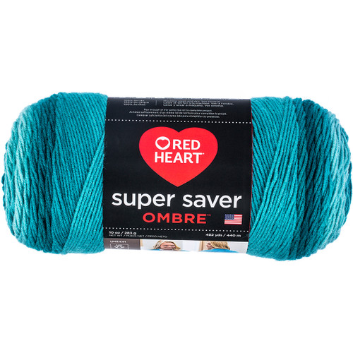 Red Heart Super Saver Ombre Yarn-Deep Teal - E305-3985 - 073650024931