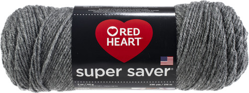 Red Heart Super Saver Yarn-Gray Heather E300B-400 - 073650897917