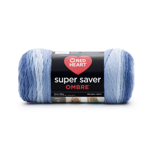 Red Heart Super Saver Ombre Yarn-True Blue - E305-3962 - 073650020285 Red Heart Super Saver Ombre Yarn-True Blue - E305-3962 - 073650020285