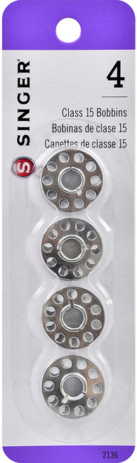 Singer Metal Class 15 Bobbins-4/Pkg - 2136 - 075691021368