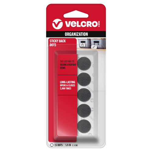 VELCRO(R) Brand Sticky Back Coins .625" 15/Pkg-Black - 90069 - 075967900694