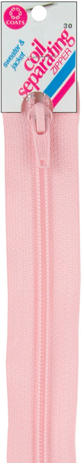 Coats Coil Separating Zipper 14"-Light Pink - F48 14-30 - 073650877698