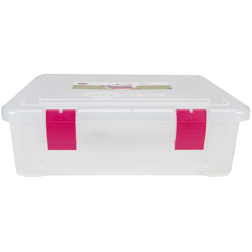 Creative Options File Tub-17"X15"X5" Clear W/Magenta - 708-082 - 024099827089 Creative Options File Tub-17"X15"X5" Clear W/Magenta - 708-082 - 024099827089