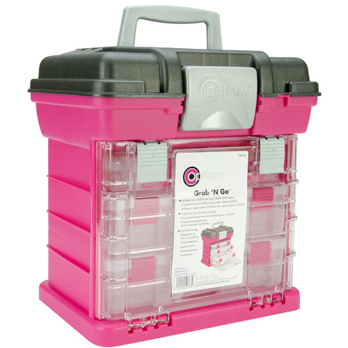 Creative Options Grab'n Go 3-By Rack System-13"X10"X14" Magenta & Sparkle Gray 1363-85