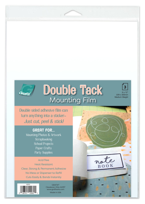 Grafix Double Tack Mounting Film 3/Pkg-9"X12" KDT3 - 096701129621