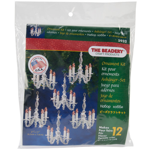 The Beadery Holiday Beaded Ornament Kit-Christmas Chandeliers Makes 12 - BOK-5932 - 045155917452