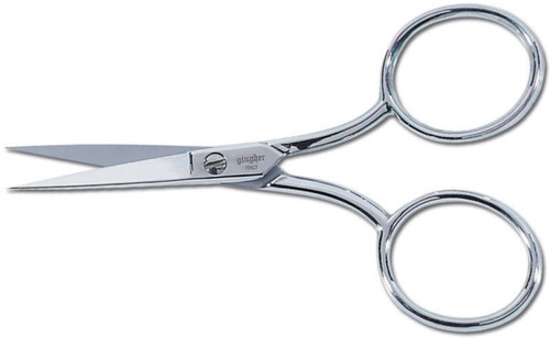 Gingher Large Handle Embroidery Scissors 4"-W/Leather Sheath - 01005271