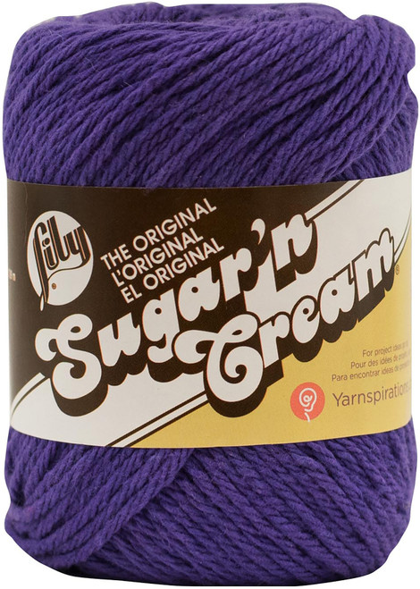 Lily Sugar'n Cream Yarn Solids-Grape 102001-71 - 057355111332