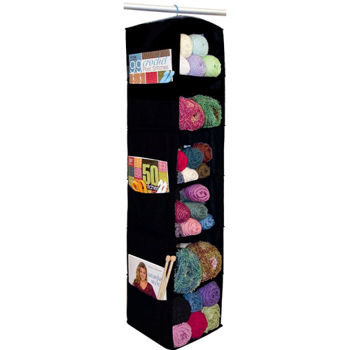 Innovative Home Creations 6 Shelf Yarn & Craft Organizer -Black 48"X11"X11" 4850-BLACK