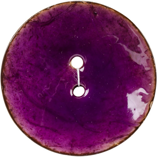 Blumenthal Organic Elements-Coconut Buttons 2-1/2" 1/Pkg-Purple 4700OE-1604