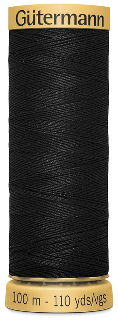 Gutermann Natural Cotton Thread 110yd-Black 103C-1001 - 077780009998