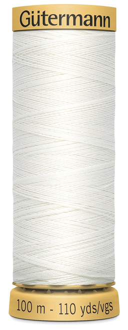 Gutermann Natural Cotton Thread 110yd-Nu White - 103C-1006 - 2007778001000