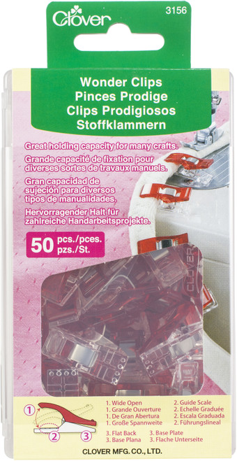 Clover Wonder Clips-50/Pkg - 3156 - 051221356162