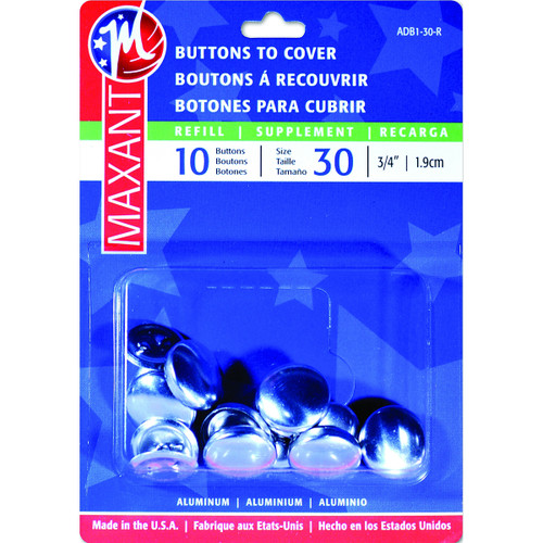 Maxant Button Cover Button Refill-Size 30 3/4" 10/Pkg ADB1R-30 - 850632001100