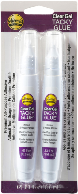 Aleene's Clear Gel Tacky Glue Pens 2/Pkg-.63oz 29618 - 017754296184