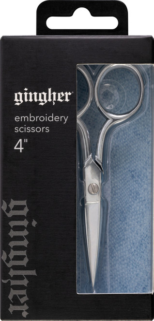 Gingher Embroidery Scissors 4"-W/Leather Sheath 01005290 - 743921411110